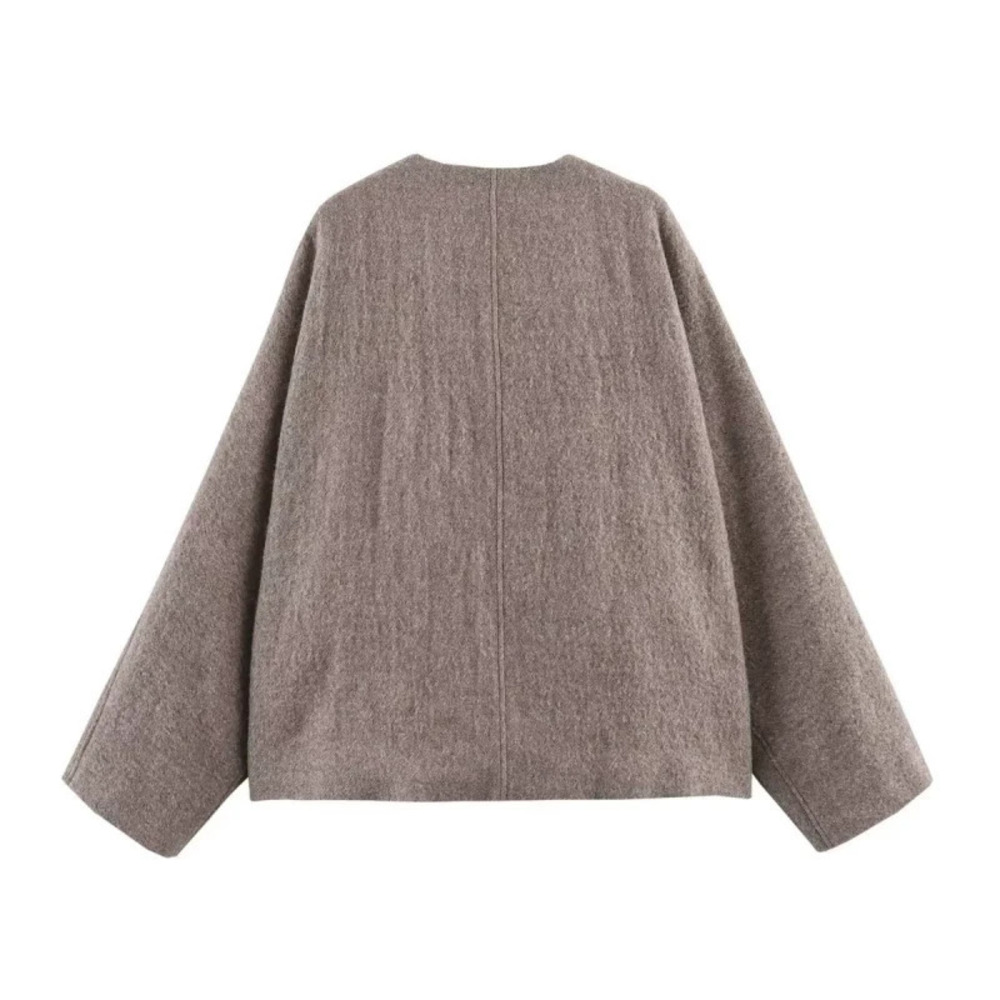 ZARA Winter Solid Wool Straight Coat Luxury Versatile